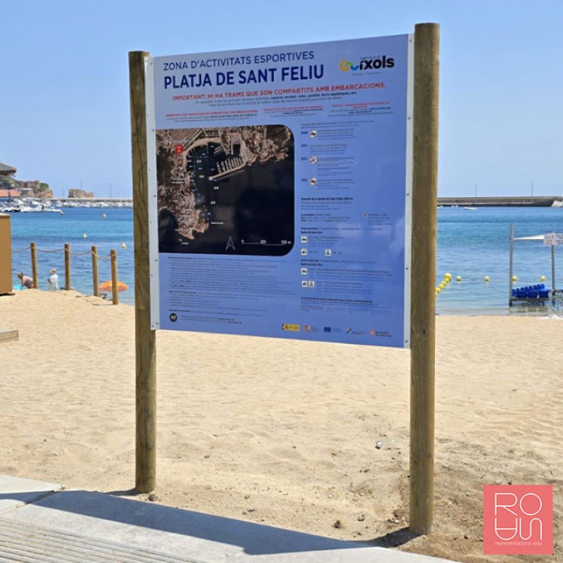 Cartelleres informatives per a Canals de Natació a Platges
